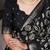 Black art silk printed saree with floral print