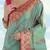 rama silk blend banarasi jacuard work saree with unstitched blouse piece