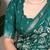Green art silk printed saree with floral print