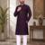 Purple color with linen fabric men's kurta payjama set