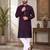 Purple color with linen fabric men's kurta payjama set
