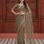Green net embroidered saree with sequins work
