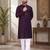 Purple color with linen fabric men's kurta payjama set