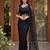 Black net embroidered  with sequins work