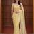 Yellow net embroidered  with sequins work