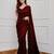Maroon georgette embroidered  with sequins work