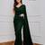 Green georgette embroidered  with sequins work