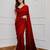Red georgette embroidered  with sequins work