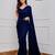 Navy blue georgette embroidered  with sequins work