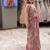 Multicolor silk blend embroidered  with sequins work