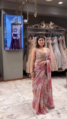 Multicolor silk blend embroidered  with sequins work 3