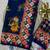 Navy blue crepe printed  with floral print
