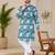 Blue color digital print with chikankari embroidery work rayon men's kurta payjama set
