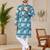 Blue color digital print with chikankari embroidery work rayon men's kurta payjama set