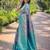 Sea green art silk printed  with floral print