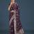 wine silk blend banarasi jacuard work saree with unstitched blouse piece
