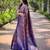 Purple art silk printed  with LEAF print