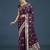wine silk blend banarasi jacuard work saree with unstitched blouse piece