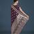 wine silk blend banarasi jacuard work saree with unstitched blouse piece