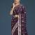wine silk blend banarasi jacuard work saree with unstitched blouse piece