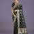green silk blend banarasi jacuard work saree with unstitched blouse piece