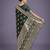 green silk blend banarasi jacuard work saree with unstitched blouse piece