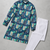 Blue color digital print with chikankari embroidery work rayon men's kurta payjama set
