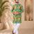 Multi color digital print with chikankari embroidery work rayon men's kurta payjama set
