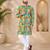 Multi color digital print with chikankari embroidery work rayon men's kurta payjama set