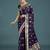 plum silk blend banarasi jacuard work saree with unstitched blouse piece