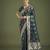 rama silk blend banarasi jacuard work saree with unstitched blouse piece