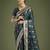 rama silk blend banarasi jacuard work saree with unstitched blouse piece