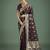 maroon silk blend banarasi jacuard work saree with unstitched blouse piece
