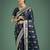 blue silk blend banarasi jacuard work saree with unstitched blouse piece