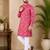 Pink color digital print with chikankari embroidery work rayon men's kurta payjama set