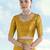 yellow silk blend banarasi jacuard work saree with unstitched blouse piece