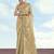 cream silk blend banarasi jacuard work saree with unstitched blouse piece