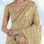 cream silk blend banarasi jacuard work saree with unstitched blouse piece
