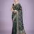 green silk blend banarasi jacuard work saree with unstitched blouse piece