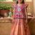 Kids tissue silk embroidered lehenga choli with mission work blouse