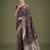 wine silk blend banarasi jacuard work saree with unstitched blouse piece
