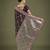 wine silk blend banarasi jacuard work saree with unstitched blouse piece