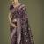 wine silk blend banarasi jacuard work saree with unstitched blouse piece