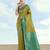 parrot green silk blend banarasi jacuard work saree with unstitched blouse piece