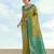 parrot green silk blend banarasi jacuard work saree with unstitched blouse piece