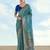 sky blue silk blend banarasi jacuard work saree with unstitched blouse piece