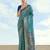 sky blue silk blend banarasi jacuard work saree with unstitched blouse piece