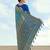 sky blue silk blend banarasi jacuard work saree with unstitched blouse piece