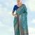 sky blue silk blend banarasi jacuard work saree with unstitched blouse piece