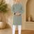 Green color handcrafted luckhnawi chikankari cotton men's kurta payjama set